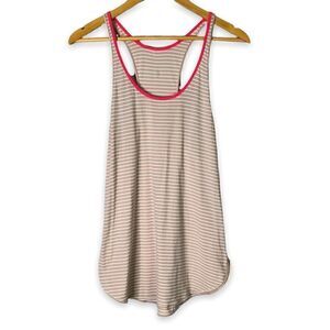 Lululemon What The Sport Singlet Silver Stripe White Naked Tank Top